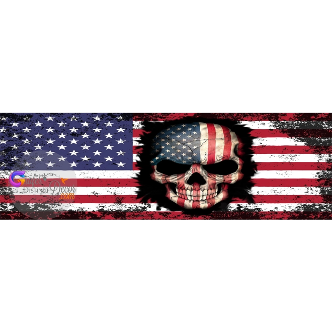 Additional Image for Skull American Flag, Truck Rear Window Graphic, Perforated Decal Vinyl, Window perforated vinyl, Pic