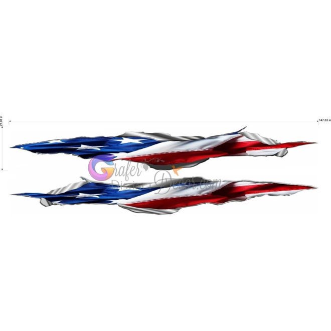 Additional Image for metal ripped showing American flag