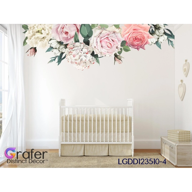 Additional Image for Peonies Blooms decal , Flowers Blossoms Decals, Rose Garden Bouquet-Pink Roses