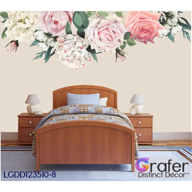 Additional Image for Peonies Blooms decal , Flowers Blossoms Decals, Rose Garden Bouquet-Pink Roses