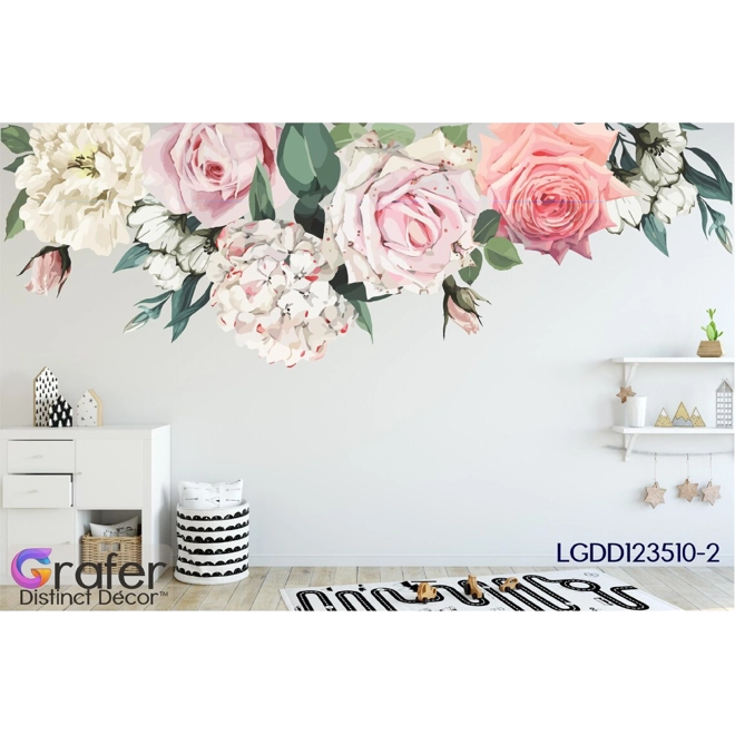 Additional Image for Peonies Blooms decal , Flowers Blossoms Decals, Rose Garden Bouquet-Pink Roses