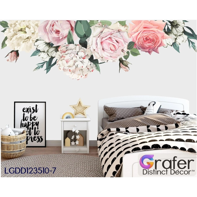 Additional Image for Peonies Blooms decal , Flowers Blossoms Decals, Rose Garden Bouquet-Pink Roses