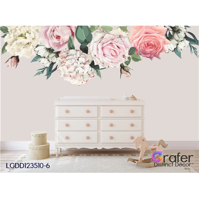 Additional Image for Peonies Blooms decal , Flowers Blossoms Decals, Rose Garden Bouquet-Pink Roses