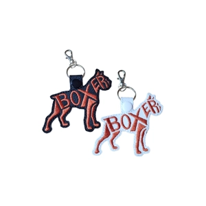 Boxer Word Art Dog Keyring