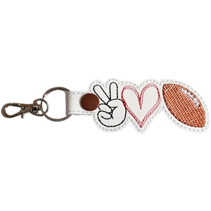 Peace Love Rugby Keyring