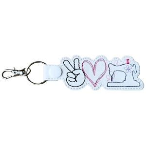 Peace Love Sewing Keyring