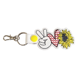 Peace Love Sunflower Keyring