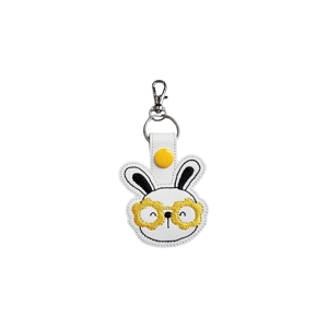 Rabbit Wearing Glasses Keyring