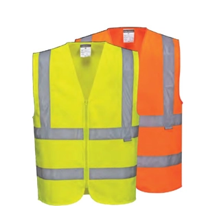 HI-VIS ZIPPED BAND & BRACE VEST