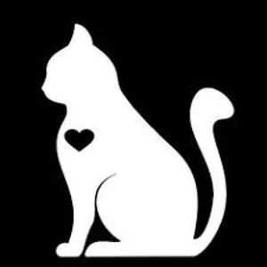 Cat with Heart Die Cut Vinyl Decal sticker