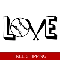 Love Baseball Bats Sports Die Cut..