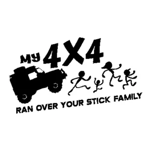 my 4x4 ran over your stick family, jeep Die Cut Vinyl Decal sticker