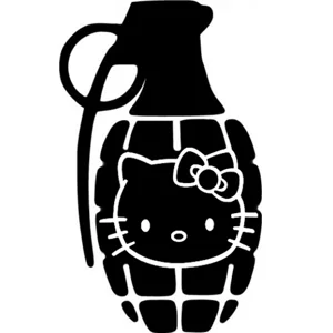 Hello Kitty Grenade Vinyl Decal sticker