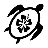 sea turtle hibiscus flower Vinyl ..