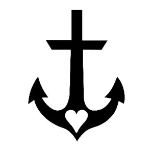 Beach Anchor with heart Die Cut Vinyl Decal sticker