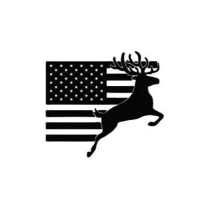 USA American Flag Patriotic Deer animal Vinyl Decal sticker