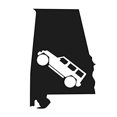 Alabama state Jeep Die Cut Vinyl Decal Sticker