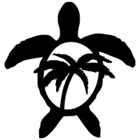 sea turtle palm tree Vinyl Decal ..