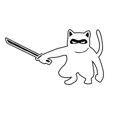 Cat Ninja with sword Die Cut Vinyl Decal sticker Cat Ninja with sword Die Cut Vinyl Decal sticker