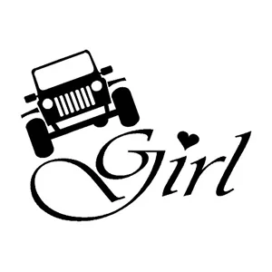 Jeep Girl Cursive Die Cut Vinyl Decal Sticker