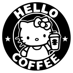 Hello Kitty Hello Coffee Vinyl Decal sticker