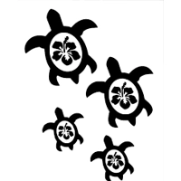 5 sea turtle hibiscus flower Viny..