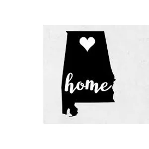 Alabama Home Heart Die Cut Vinyl Decal sticker