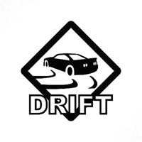 Drift car sign, die cut Vinyl Dec..