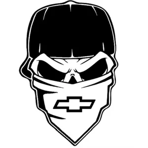 Chevy skull with mask Die Cut Vinyl Decal Sticker