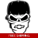 Chevy skull with mask Die Cut Vinyl Decal Sticker
