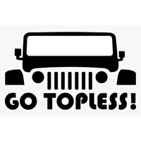Jeep go topless Die Cut Vinyl Dec..