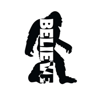 Bigfoot believe die cut vinyl dec..