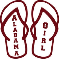 Alabama girl flip flops Die Cut V..