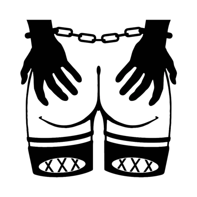 Sexy Handcuffed Hands On Booty Die Cut Vinyl Decal sticker