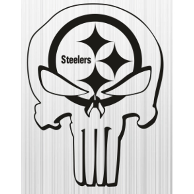 NFL Football Pittsburgh Steelers Punisher Skull Vinyl Decal sticker