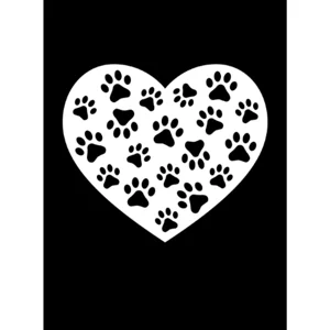Heart Love Pet Paw Cat Dog Die Cut Vinyl Decal sticker