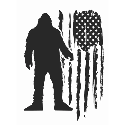 Bigfoot usa flag america patriotic die cut vinyl decal sticker