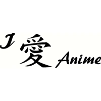 I Love Anime japanese Vinyl Decal..