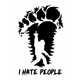 Bigfoot flip off, I hate people die cut vinyl de..