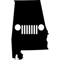 Alabama Jeep Grille Die Cut Vinyl..