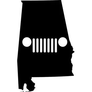 Alabama Jeep Grille Die Cut Vinyl Decal sticker