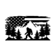 Bigfoot Sasquatch patriotic usa flag mountains d..