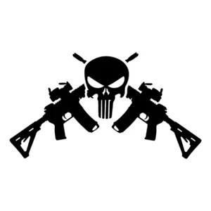The Punisher AR gun rifle skull Vinyl Decal sticker