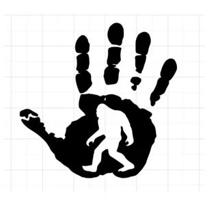 Sasquatch Bigfoot jeep hand wave die cut vinyl decal sticker