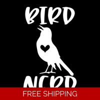 Bird Nerds Heart Die Cut Vinyl De..