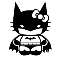 Hello kitty Batman Die Cut Vinyl ..