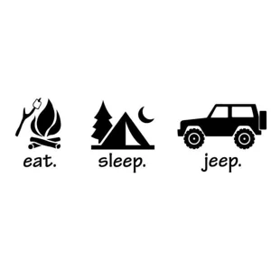 Eat Sleep Jeep Die Cut Vinyl Decal Sticker