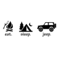 Eat Sleep Jeep Die Cut Vinyl Decal Sticker