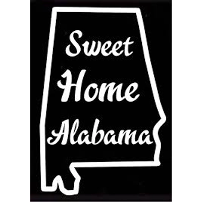 Sweet Home Alabama State Die Cut Vinyl Decal sticker
