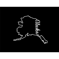 Alaska Cursive State Outline Viny..